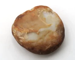 Cendrier vide poche marron orangé en agate naturelle, années 70 vintage