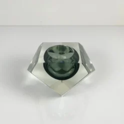Cendrier / vide poche Sommerso en verre de Murano, forme diamant, Italie, 1970