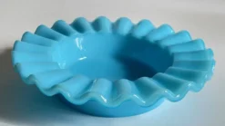 CENDRIER Vide-Poche Verre OPALIN Bleu