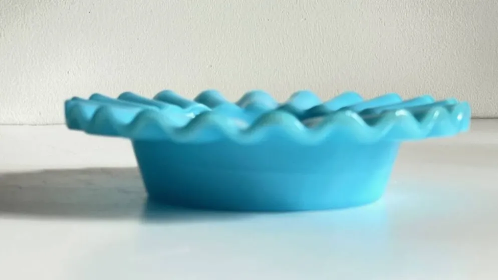 CENDRIER Vide-Poche Verre OPALIN Bleu
