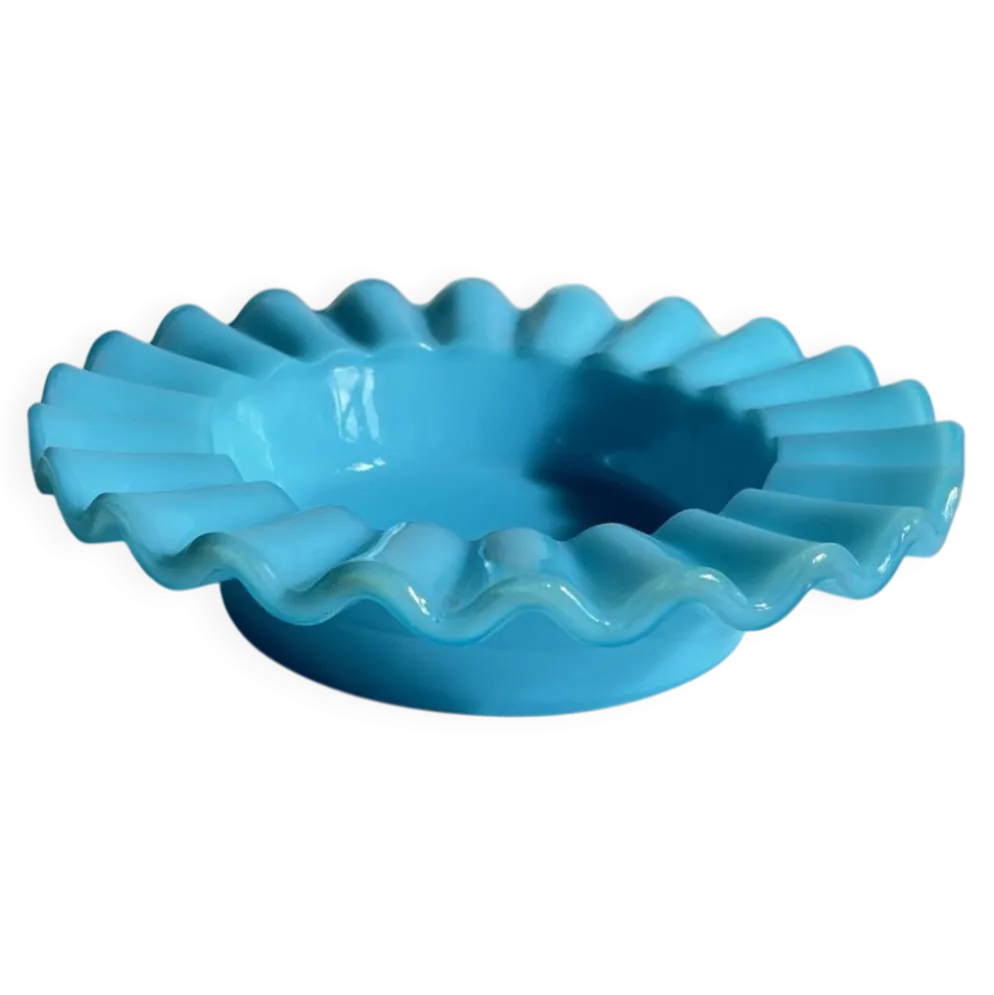 CENDRIER Vide-Poche Verre OPALIN Bleu