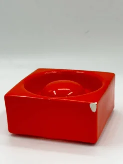 Cendrier vintage en céramique orange Sicart