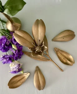 Cendrier vintage en laiton en forme de fleur