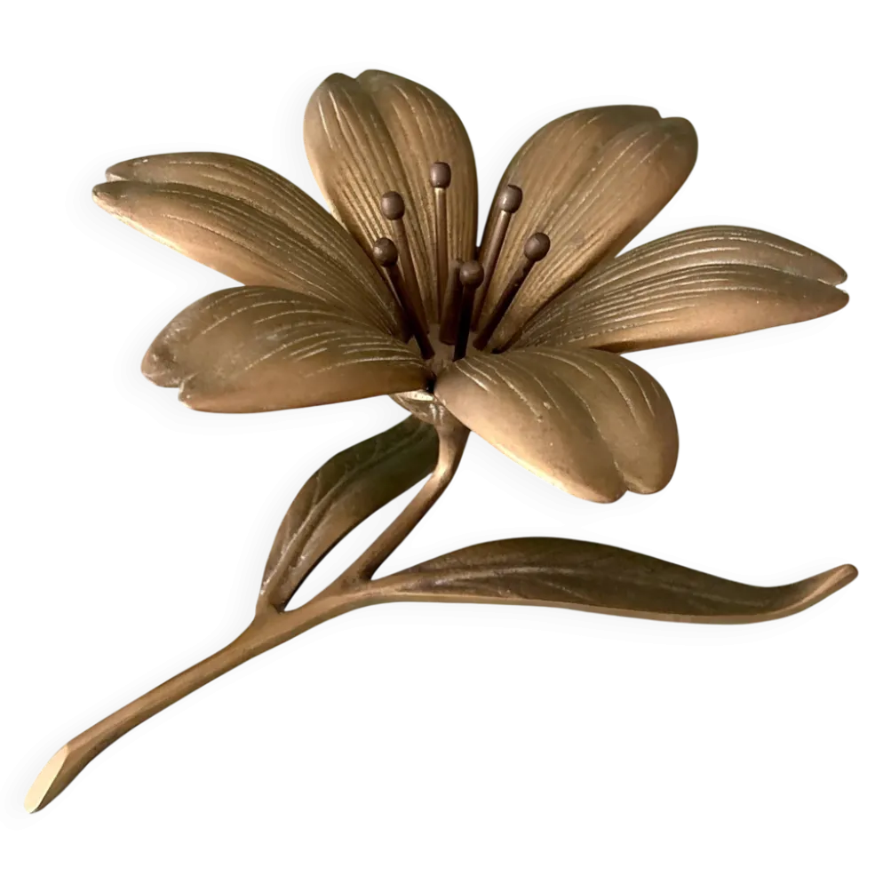 Cendrier vintage en laiton en forme de fleur