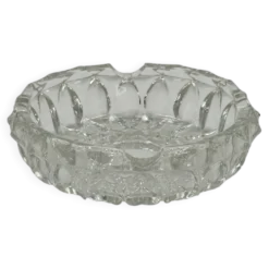 Cendrier vintage en verre cristal taillé