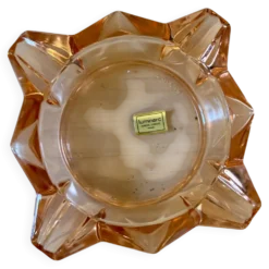Cendrier vintage Luminarc en verre rose