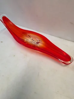 Centre de table en verre soufflé vintage des années 70 - 65 cm