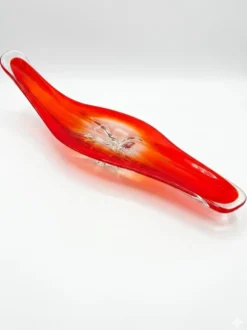 Centre de table en verre soufflé vintage des années 70 - 65 cm
