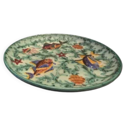 Cerart Monaco Plat Rond Sur Petit Pied Céramique Emaillée Vers 1950