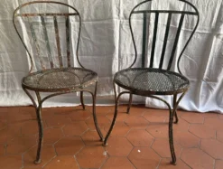 Chaise de jardin en fer peint XIXe