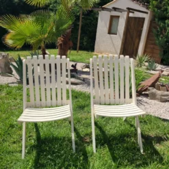 Chaise de jardin vintage années 1970 pliante