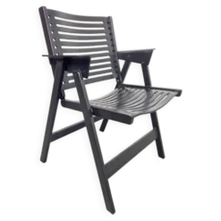 Chaise de jardin vintage noire par Niko Kralj pour Rex, années 1960.