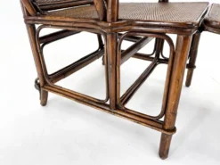 Chaise longue Art Déco française en bambou et osier