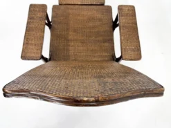 Chaise longue Art Déco française en bambou et osier
