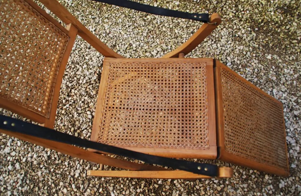 Chaise longue cannée XIXème siècle de style colonial