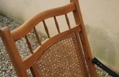 Chaise longue cannée XIXème siècle de style colonial
