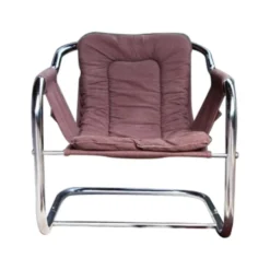 Chaise longue d'appoint chromée postmoderne
