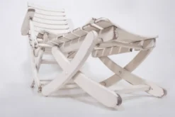 Chaise longue de jardin avec repose-pieds