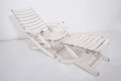 Chaise longue de jardin avec repose-pieds