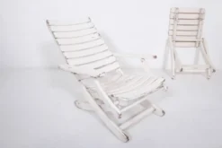 Chaise longue de jardin avec repose-pieds