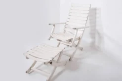 Chaise longue de jardin avec repose-pieds