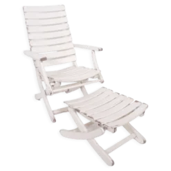 Chaise longue de jardin avec repose-pieds