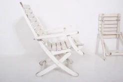 Chaise longue de jardin avec repose-pieds