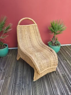 Chaise-longue en bambou et rotin