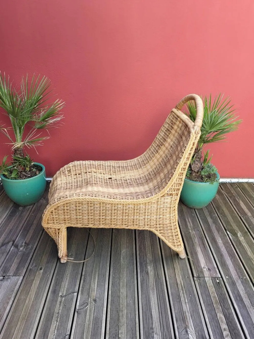 Chaise-longue en bambou et rotin