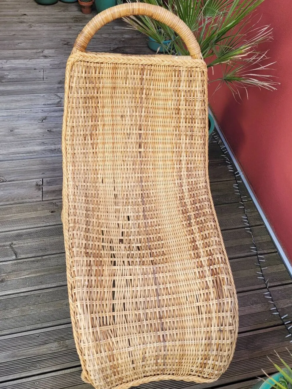 Chaise-longue en bambou et rotin