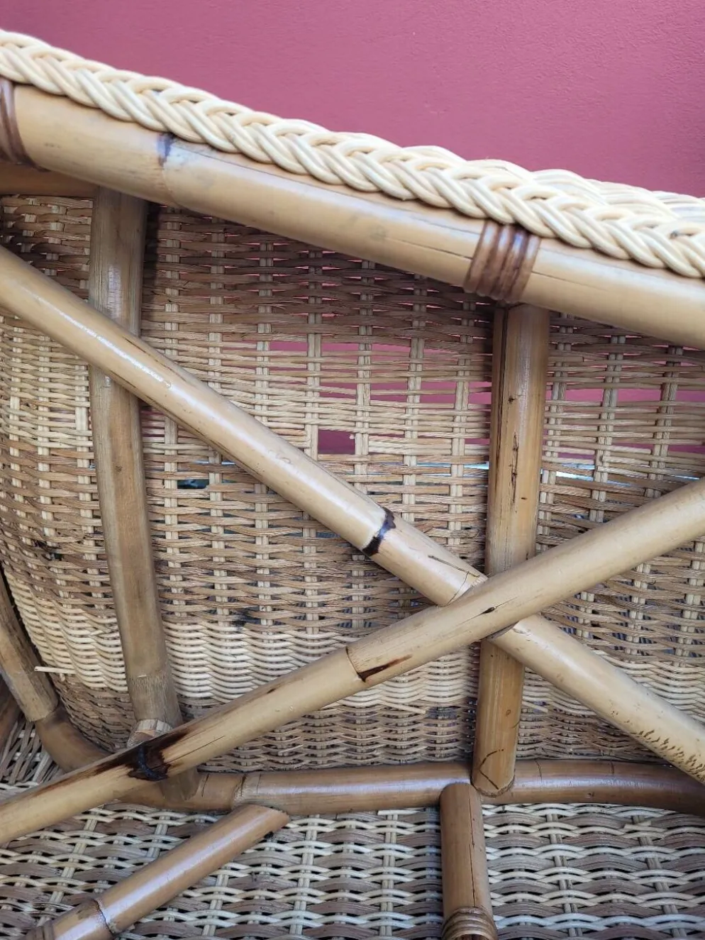 Chaise-longue en bambou et rotin