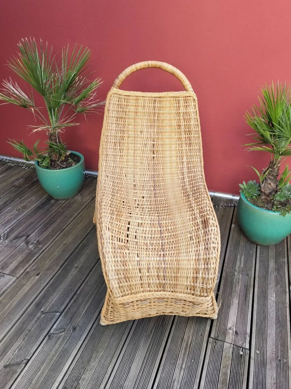 Chaise-longue en bambou et rotin