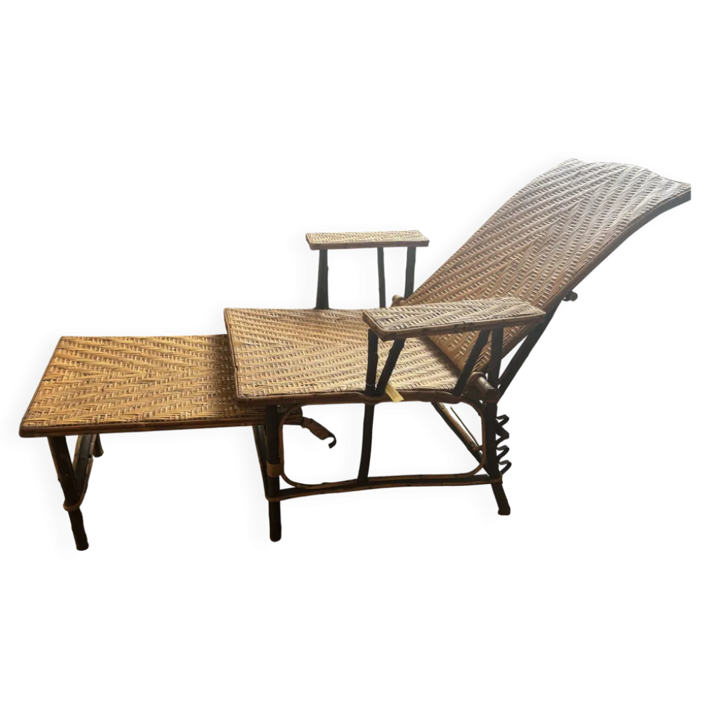Chaise longue en rotin