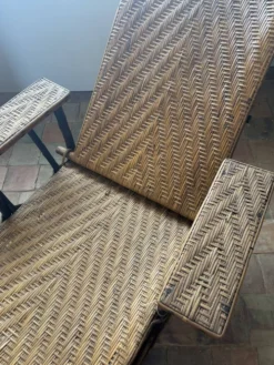 Chaise longue en rotin