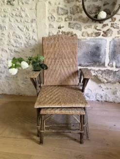 Chaise longue en rotin