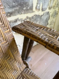 Chaise longue en rotin