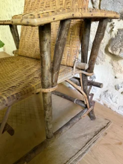 Chaise longue en rotin