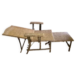 Chaise longue en rotin