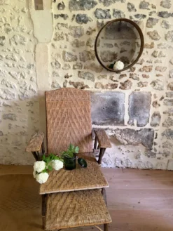 Chaise longue en rotin