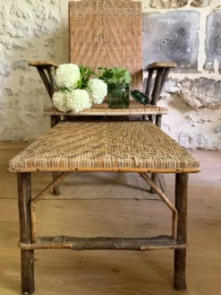 Chaise longue en rotin
