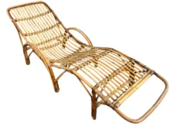 Chaise-longue en rotin italien
