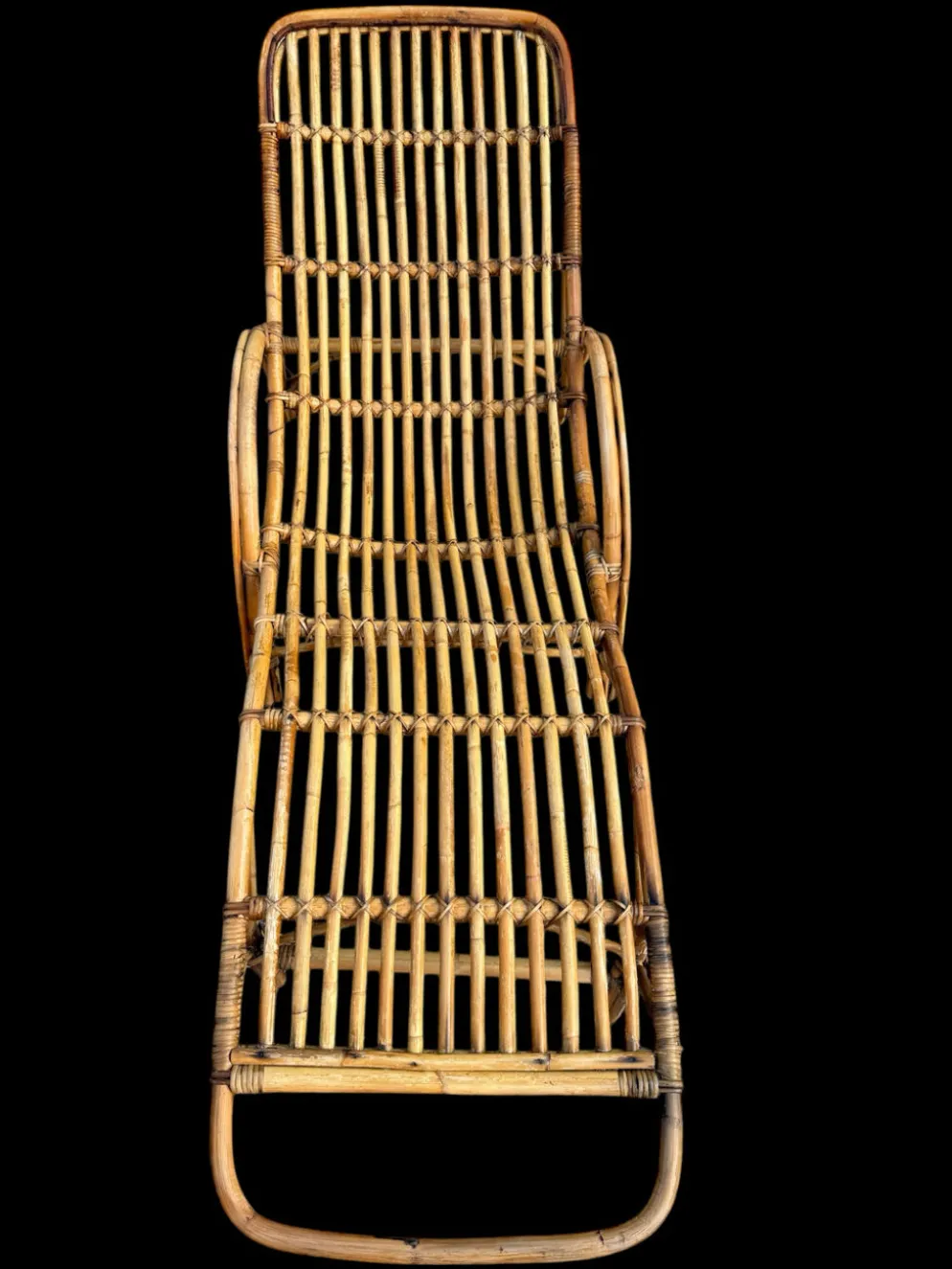 Chaise-longue en rotin italien