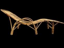Chaise-longue en rotin italien
