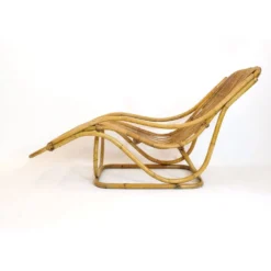 Chaise longue en rotin, Italie, années 60.
