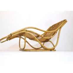 Chaise longue en rotin, Italie, années 60.