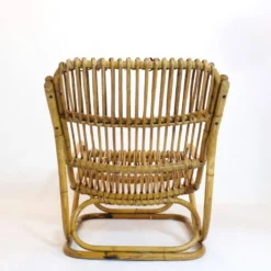 Chaise longue en rotin, Italie, années 60.
