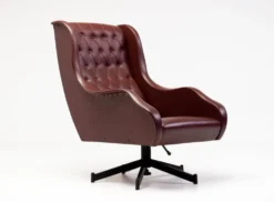 Chaise longue inclinable italienne des années 1950 en Naugahyde oxblood
