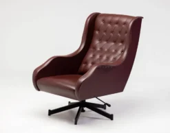 Chaise longue inclinable italienne des années 1950 en Naugahyde oxblood