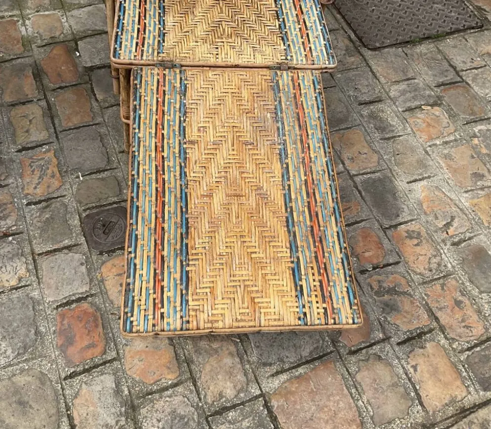 Chaise longue rotin 1910/1920