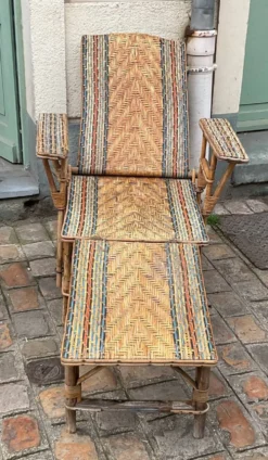 Chaise longue rotin 1910/1920